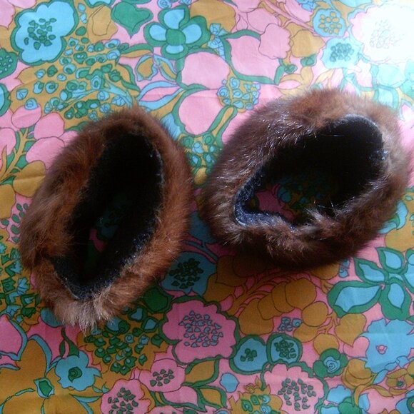 Vintage Genuine Fur and Suede Trinity Bag with Mirror and Coin Purse - Picture 10 of 15